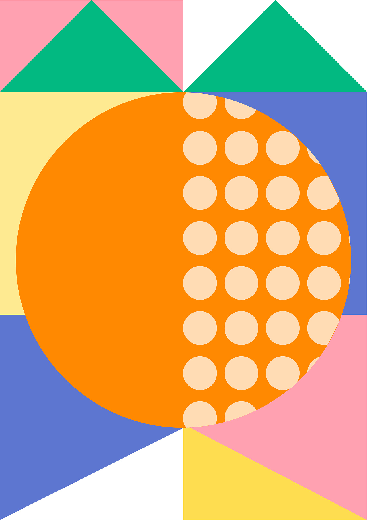 扁平几何水果插画