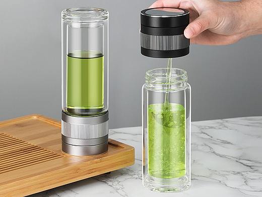 茶水分离丨玻璃保温杯丨详情页设计
