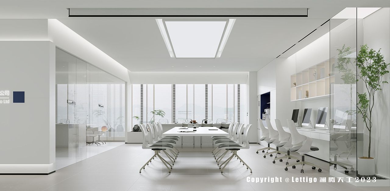 现代纯白极简办公空间案例分享
