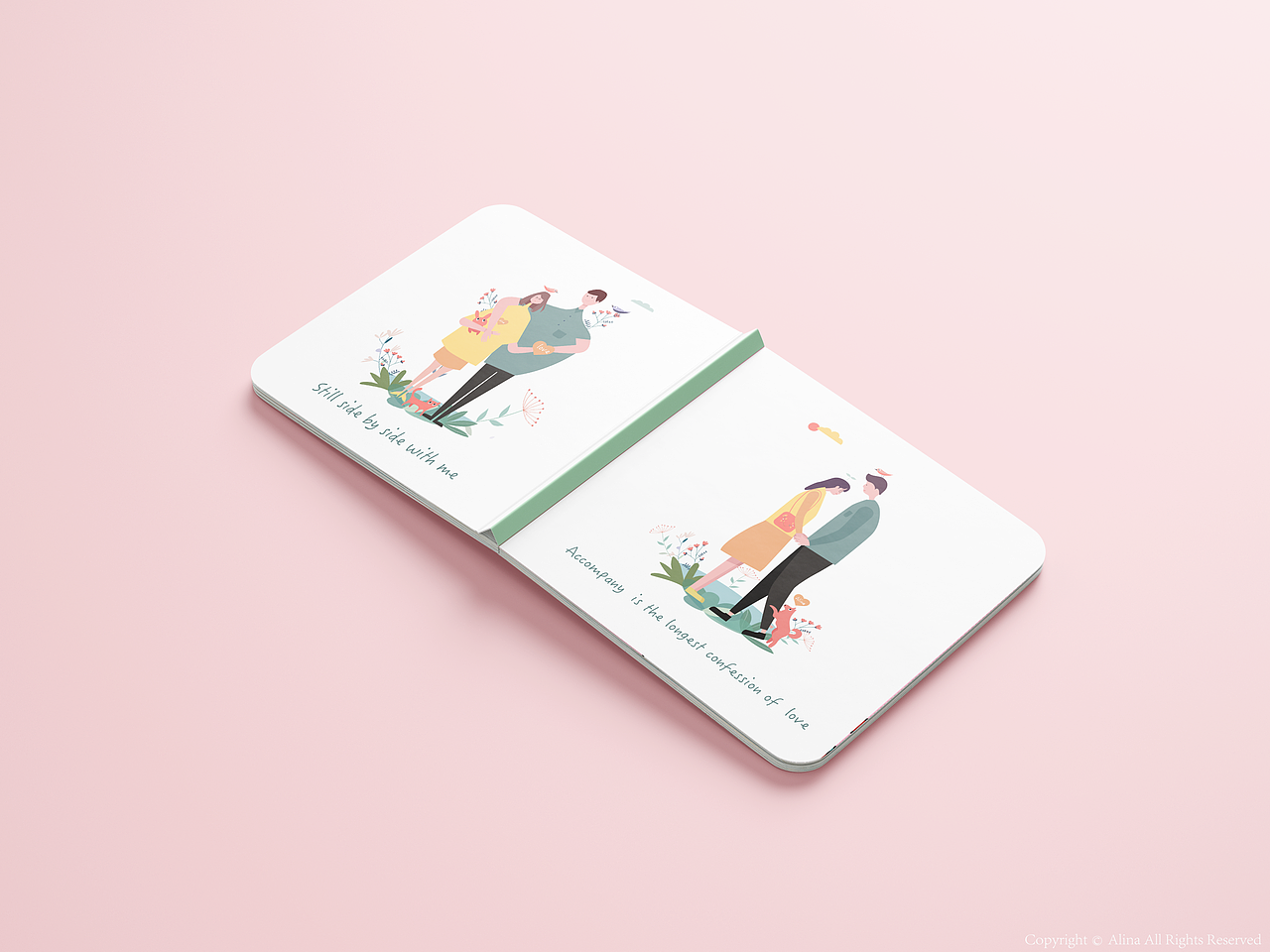 两个人系列插画