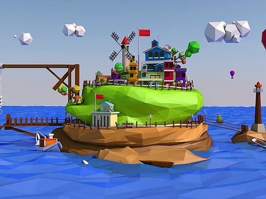 低面多边形海岛