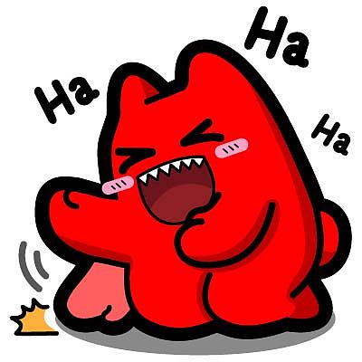 r45【魔鬼猫表情-爆笑】#全身 跪坐 捂肚子 笑 脸红 拍地 ip 动漫