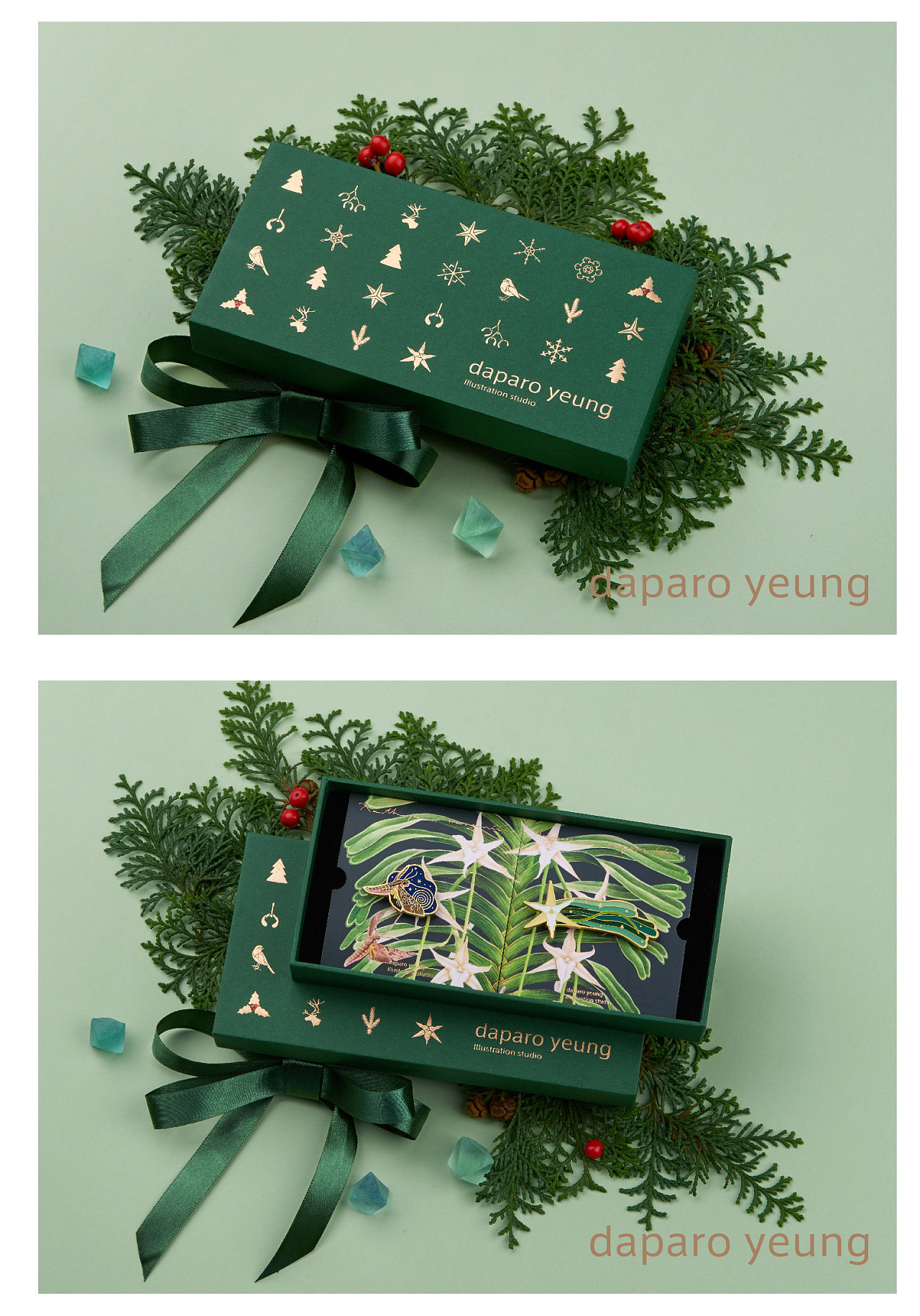 「daparo yeung」大彗星风兰,长喙天蛾胸针设计