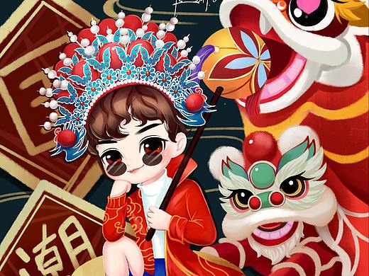 中国风国潮元素主题插画
