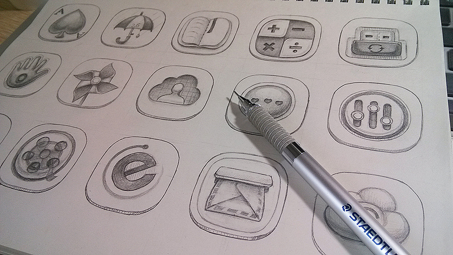 手机图标手绘稿