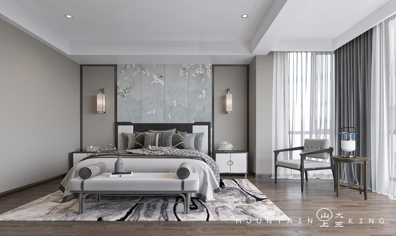 禅意蝉翼----新中式风格（别墅 • 盈峰翠邸）