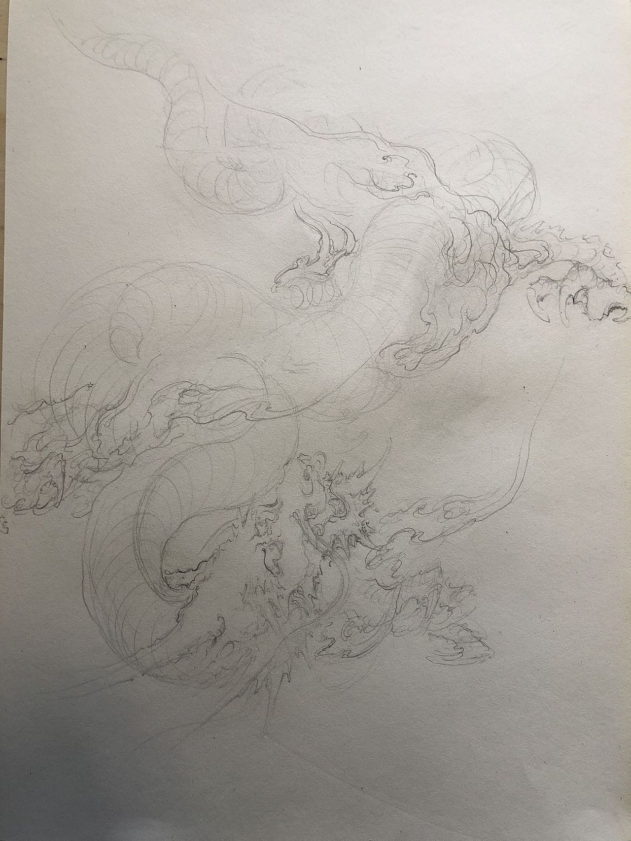 龙的画法从规划到线条由龙作品