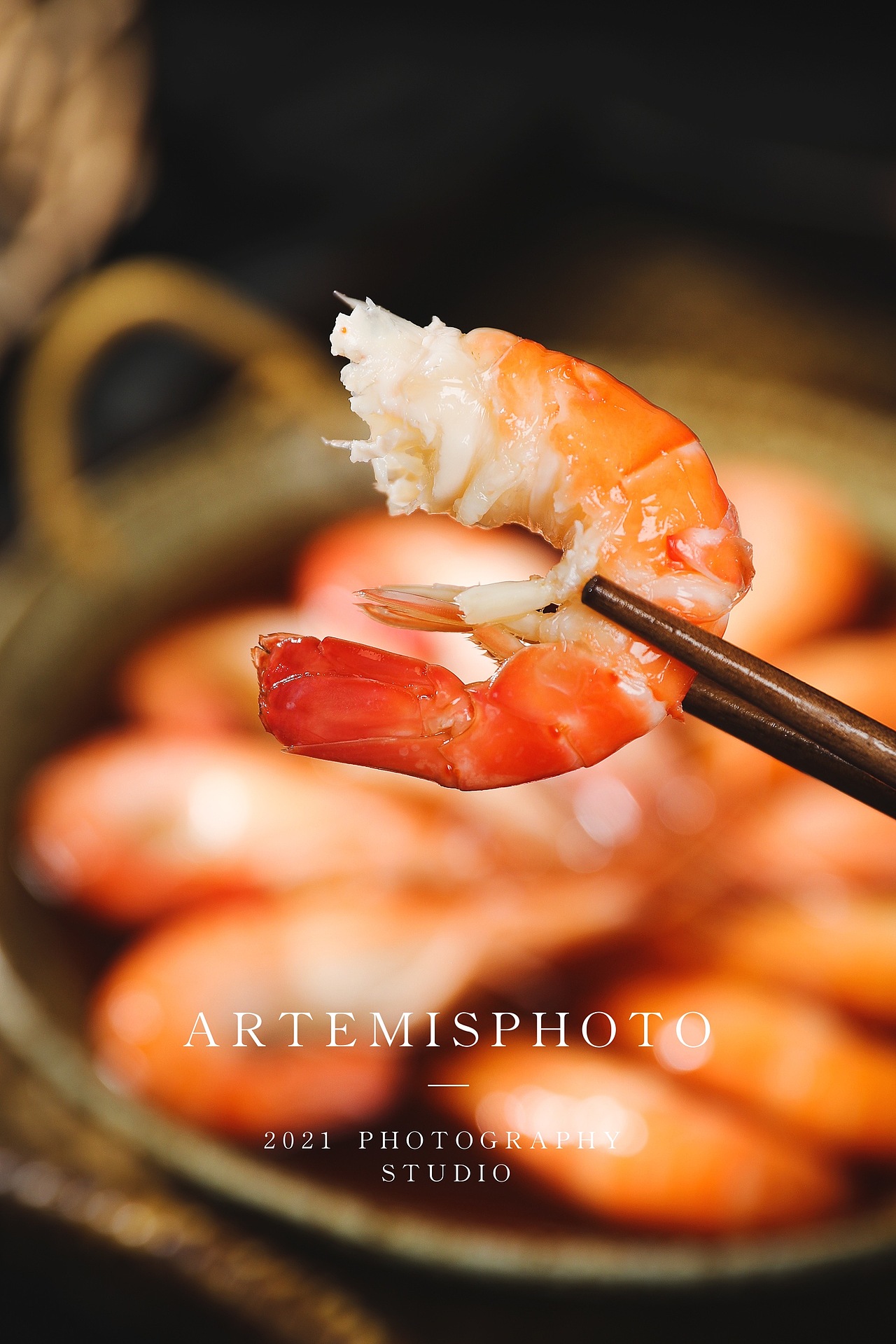 花雕熟醉虾 沼虾 美食摄影