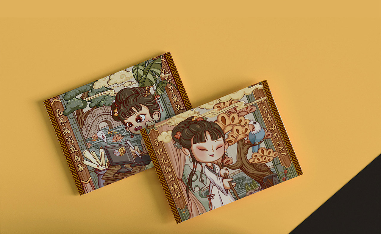 “红楼 . 梦”新红楼十二衩国潮插画设计（图ZMzA2OTQ0NzY0） - 商业插画 - 站酷设计师兔子酱wendy原创素材 - 站酷ZCOOL