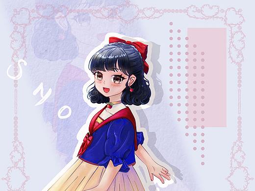 迪士尼公主之白雪（个人主页-ZNTM1MjExMjg=） - 创作习作 - 站酷设计师荼禅耶原创素材 - 站酷ZCOOL