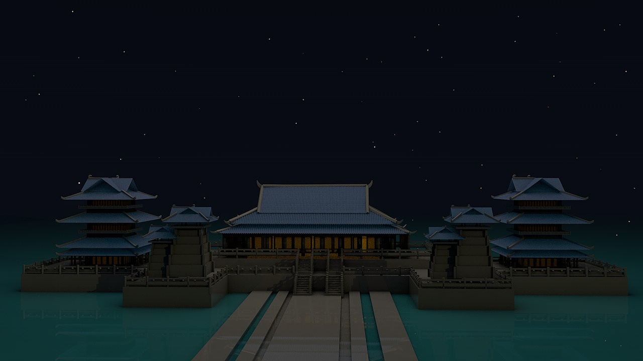 广寒宫练习建模|三维|建筑/空间|五线纸_原创作品-站酷zcool