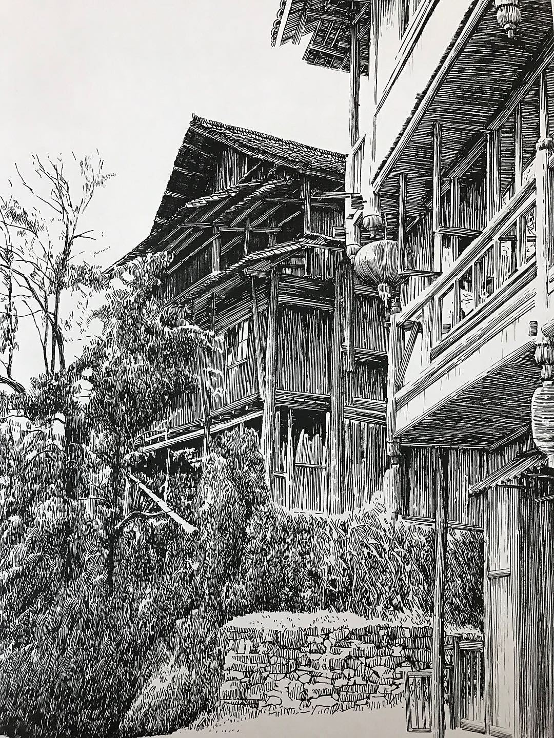 钢笔下的乡愁|纯艺术|绘画|马国斌钢笔画 - 原创作品 - 站酷 (zcool)