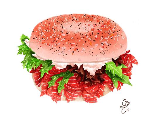 水彩风格甜品食物插画