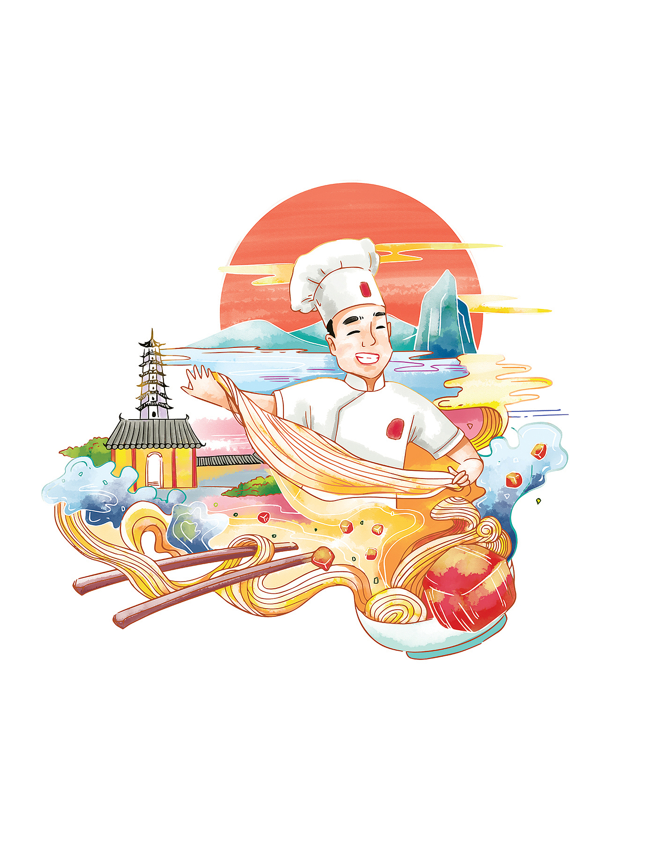 面条插画（图ZMTcwNTk2NzM2） - 商业插画 - 站酷设计师DaisyOrdinart原创素材 - 站酷ZCOOL