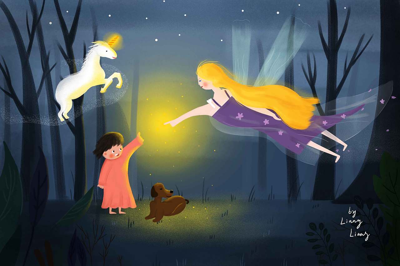 森林童话故事系列插画