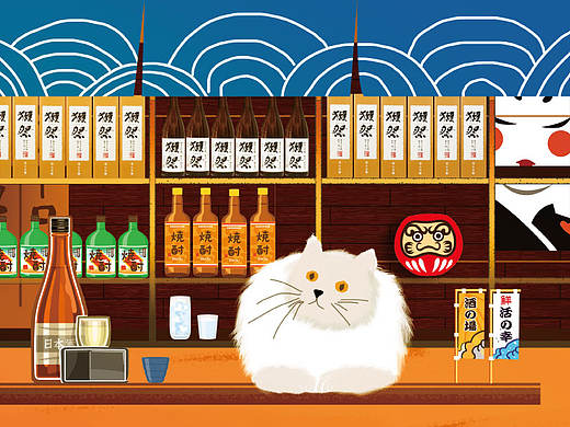 貓的居酒屋（個(gè)人主頁-ZNTI5ODA1OTI=） - 商業(yè)插畫 - 站酷設(shè)計(jì)師筱融果子1224原創(chuàng)素材 - 站酷ZCOOL
