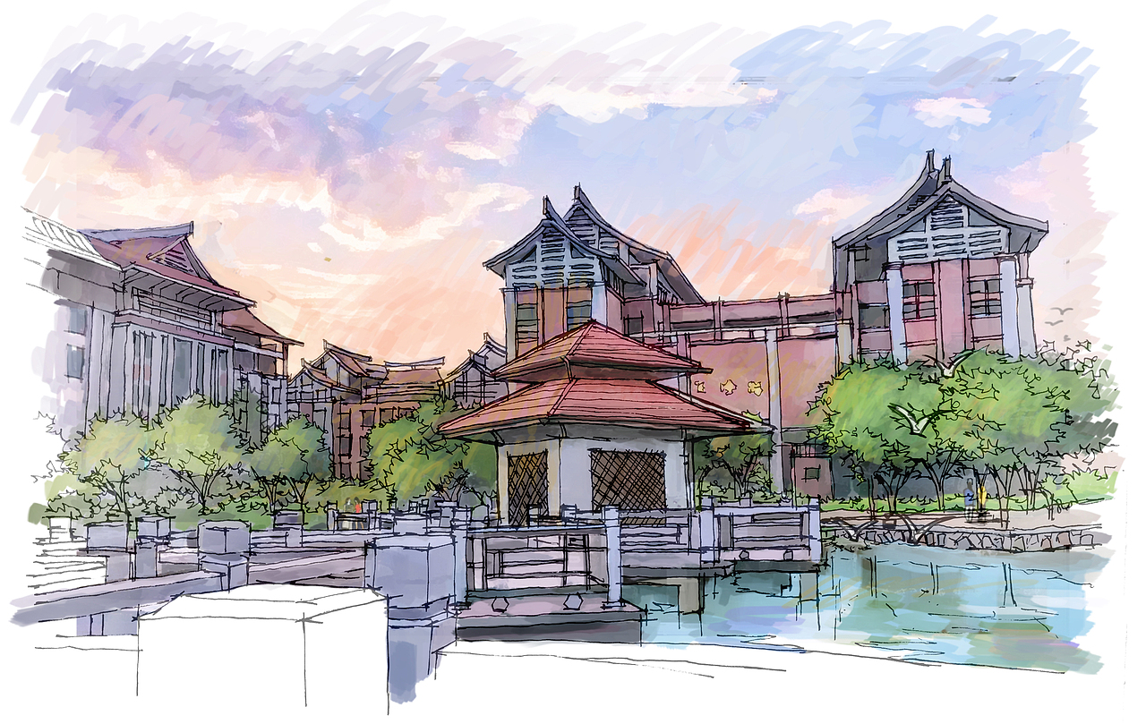 集美大学手绘作品