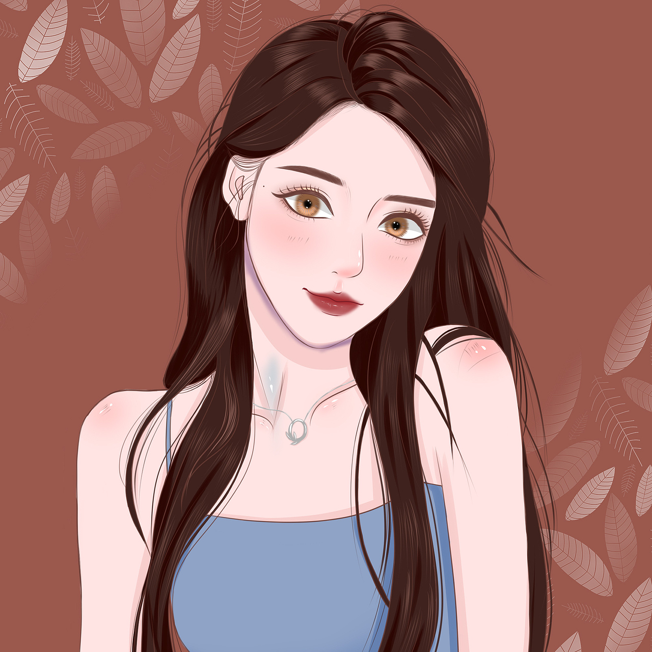 彭十六刘思瑶人像手绘插画