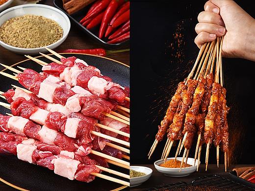 正品内蒙羊肉串拍摄