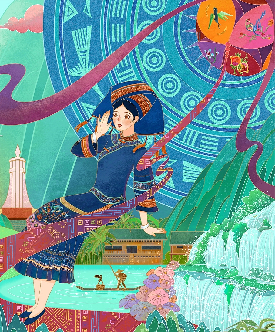 我的寶藏家鄉(xiāng)——廣西篇 我也參與啦～（圖ZMzc4MjI5NTU2） - 商業(yè)插畫 - 站酷設(shè)計師狐易仔仔原創(chuàng)素材 - 站酷ZCOOL