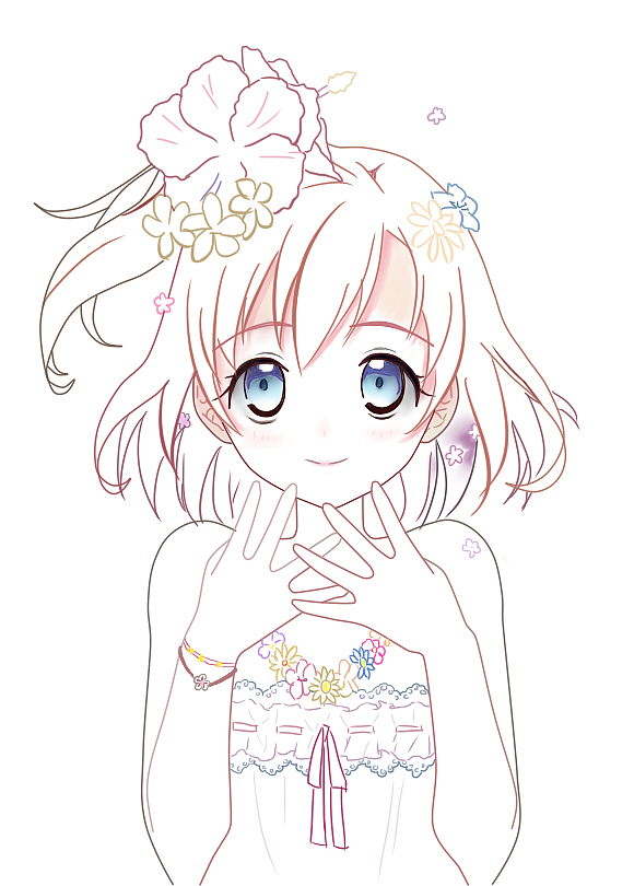 手绘少女（临摹）（图ZNjk5NjM1MDA=） - 创作习作 - 站酷设计师深蓝酱原创素材 - 站酷ZCOOL