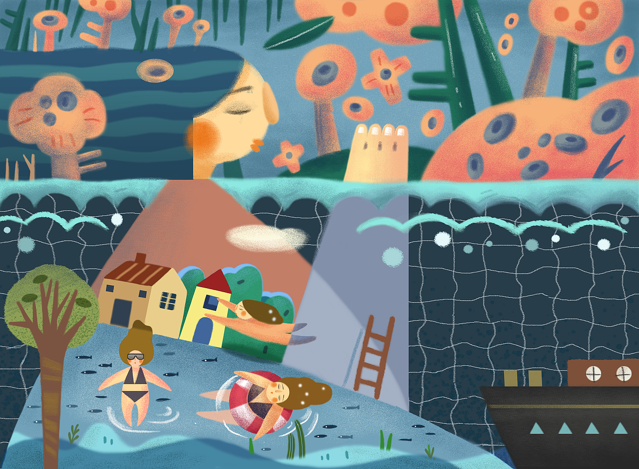 《生如夏花—花海》（图ZMTA1MjA0NTEy） - 绘本 - 站酷设计师珍奇儿原创素材 - 站酷ZCOOL