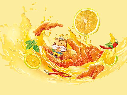 无骨柠檬/泡椒凤爪-商业插画-包装