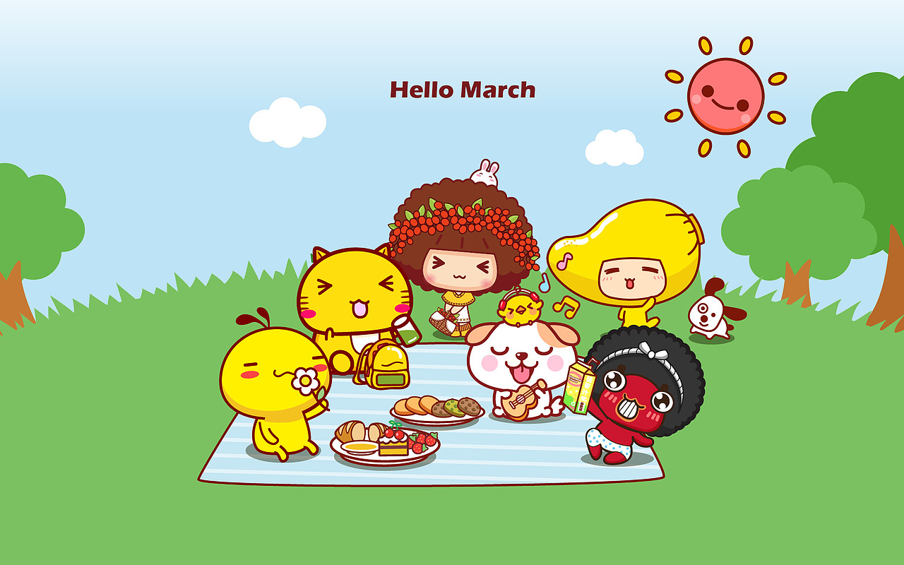 您好3月电脑壁纸
