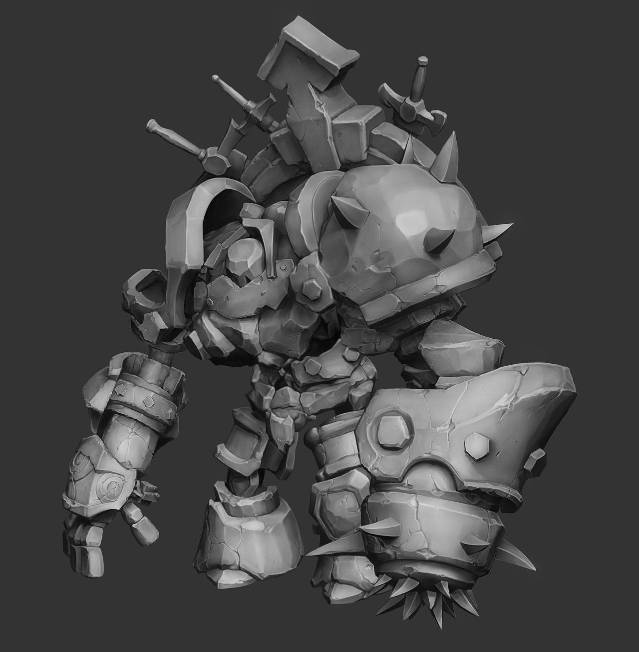 临摹-石头怪兽|插画|游戏原画|丨zrc丨 - 原创作品 - 站酷 (zcool)