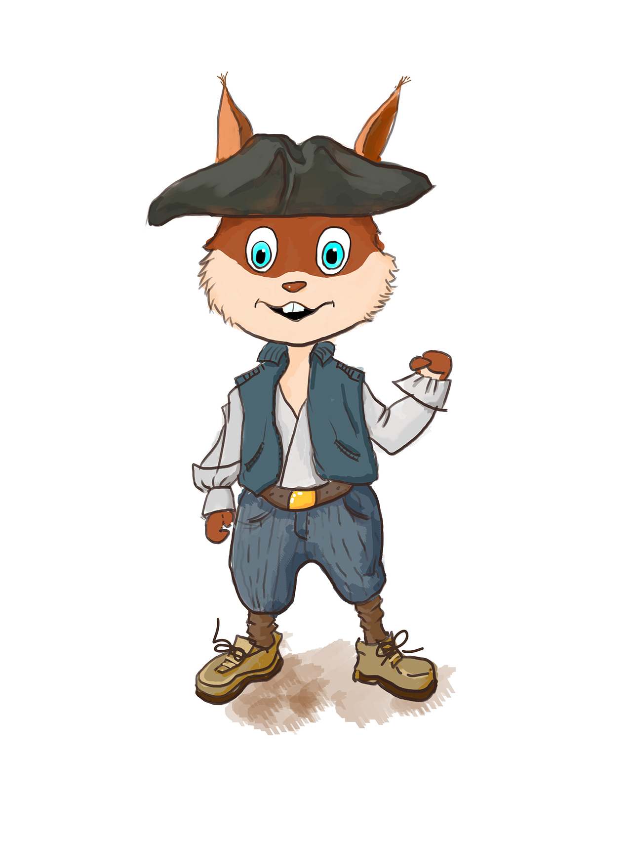 原创手绘松鼠卡通形象