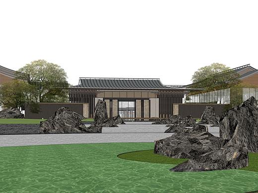 梓山湖楚能茶艺康养小镇SU模型下载