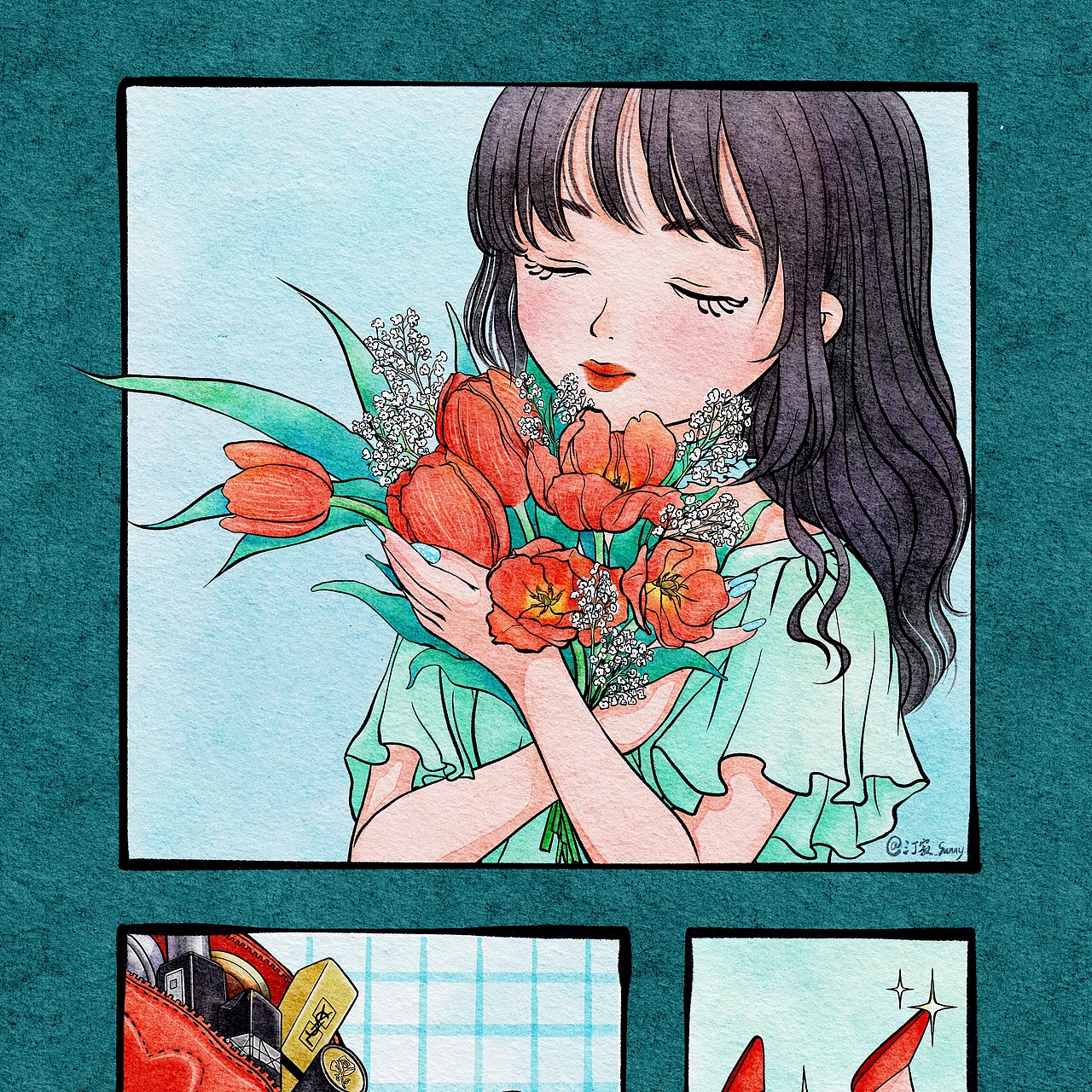 分镜插画 | 如火般热烈的红色（图ZMjk4MTc3MDA0） - 商业插画 - 站酷设计师画画儿汀寂原创素材 - 站酷ZCOOL