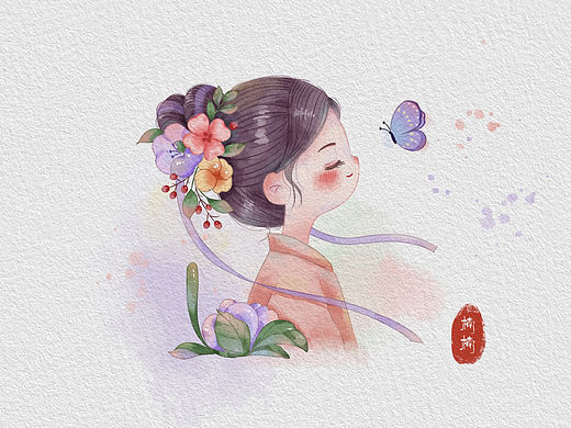 古风水彩人物真好看🥰