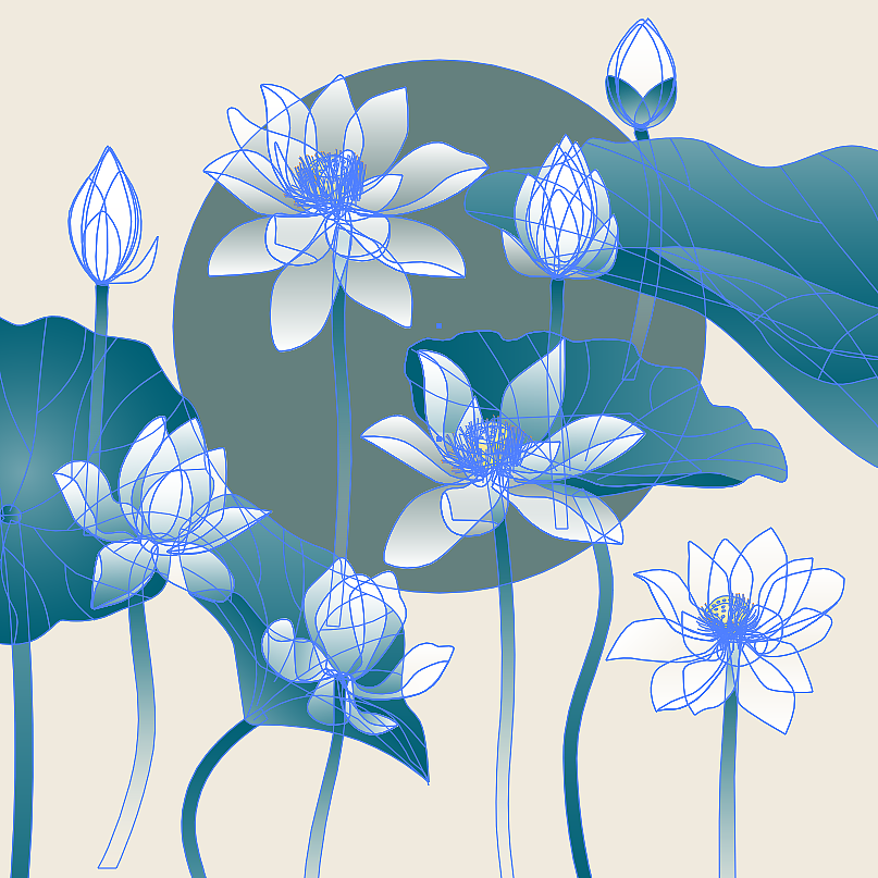 矢量插画-白荷花（图ZMjQ1MjgyNDI4） - 创作习作 - 站酷设计师糖糖在画画原创素材 - 站酷ZCOOL