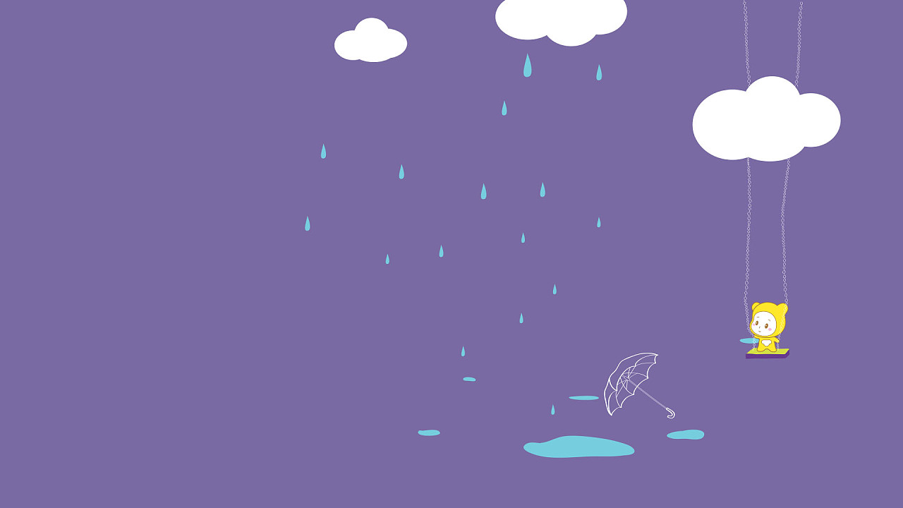 卡通壁纸——雨天