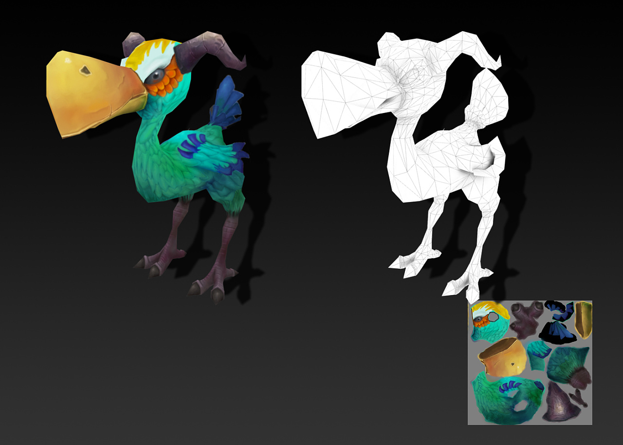 手绘模型_练习_怪兽模型