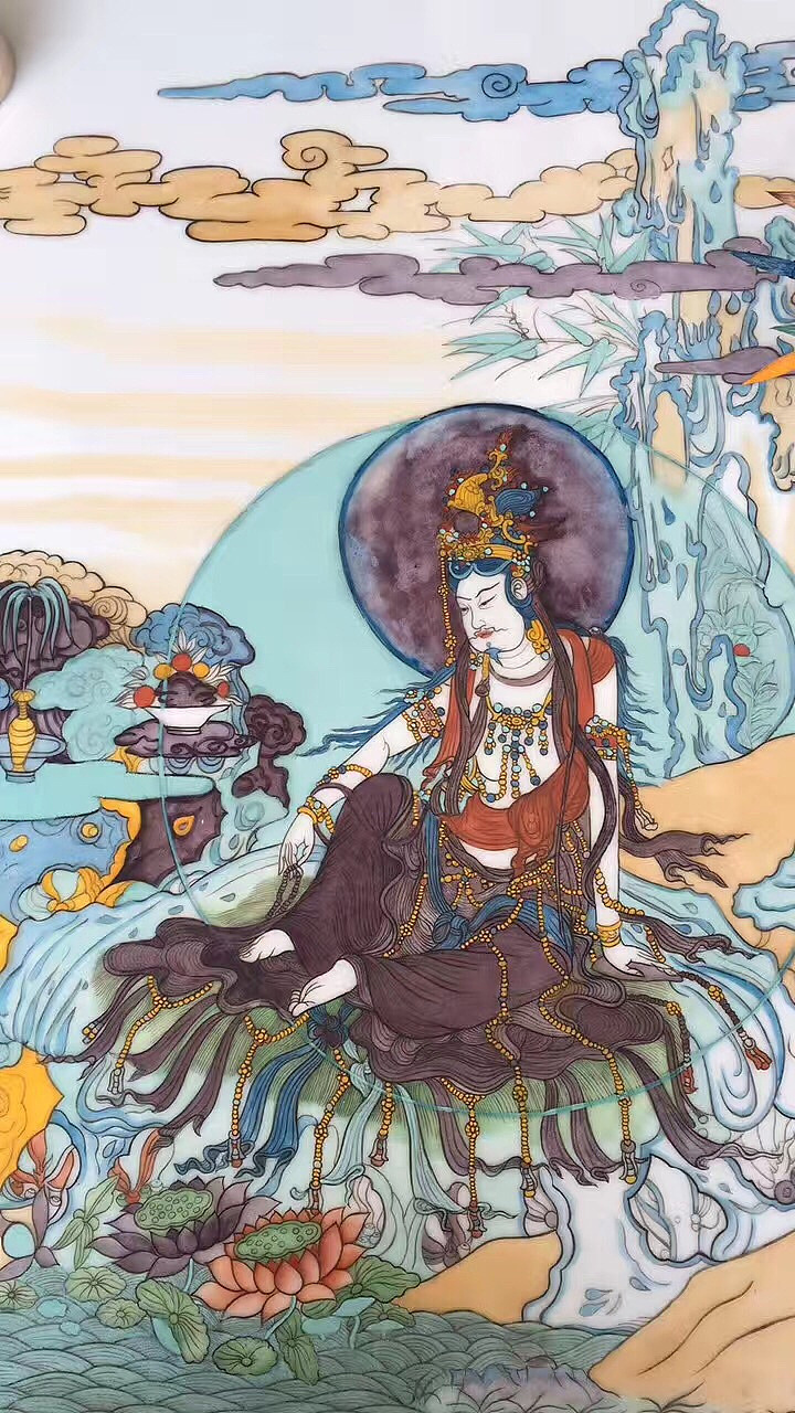 水月观音（图ZMjI3ODIwODc2） - 绘画 - 站酷设计师嘉翎原创素材 - 站酷ZCOOL