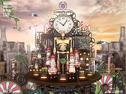 C4D OC渲染 機(jī)械城 復(fù)古金屬風(fēng) 場(chǎng)景