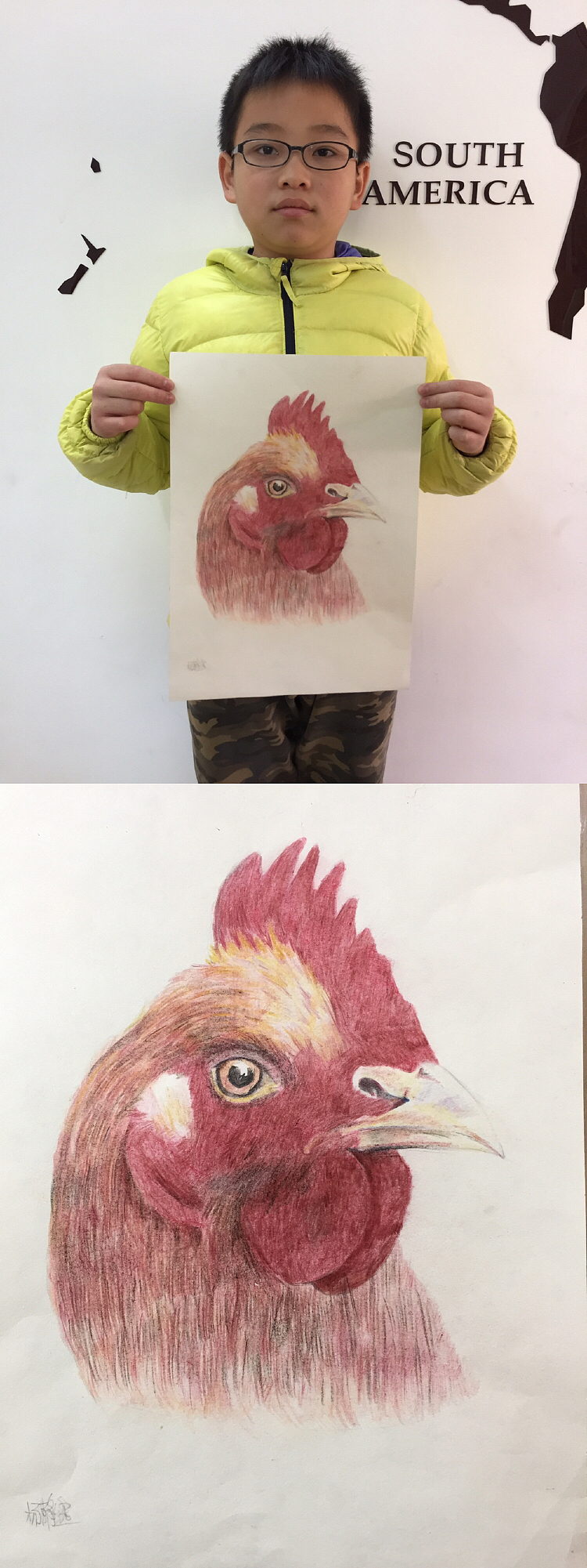 爱上彩铅的他,给足了耐心去学,老天爷总是不负有心人,付出的努力,总会有成就,希望他能一直坚持下去