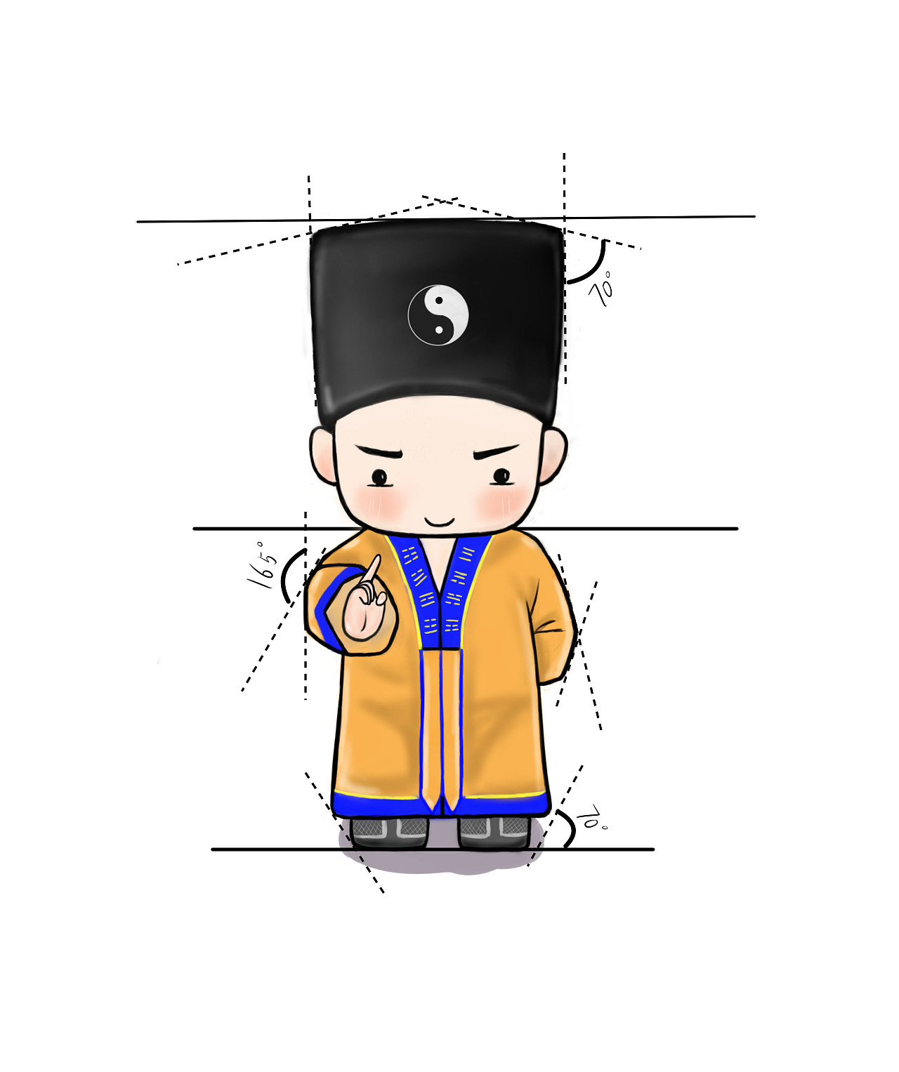 之前接到一个道家文化推广的案子,需要一个小道长的卡通形象来满足