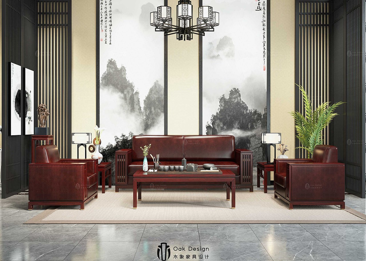 新中式办公家具场景设计效果图【木象家具设计】（图ZMjc2OTE4NjU2） - 其他工业/产品 - 站酷设计师木象设计丨SU原创素材 - 站酷ZCOOL