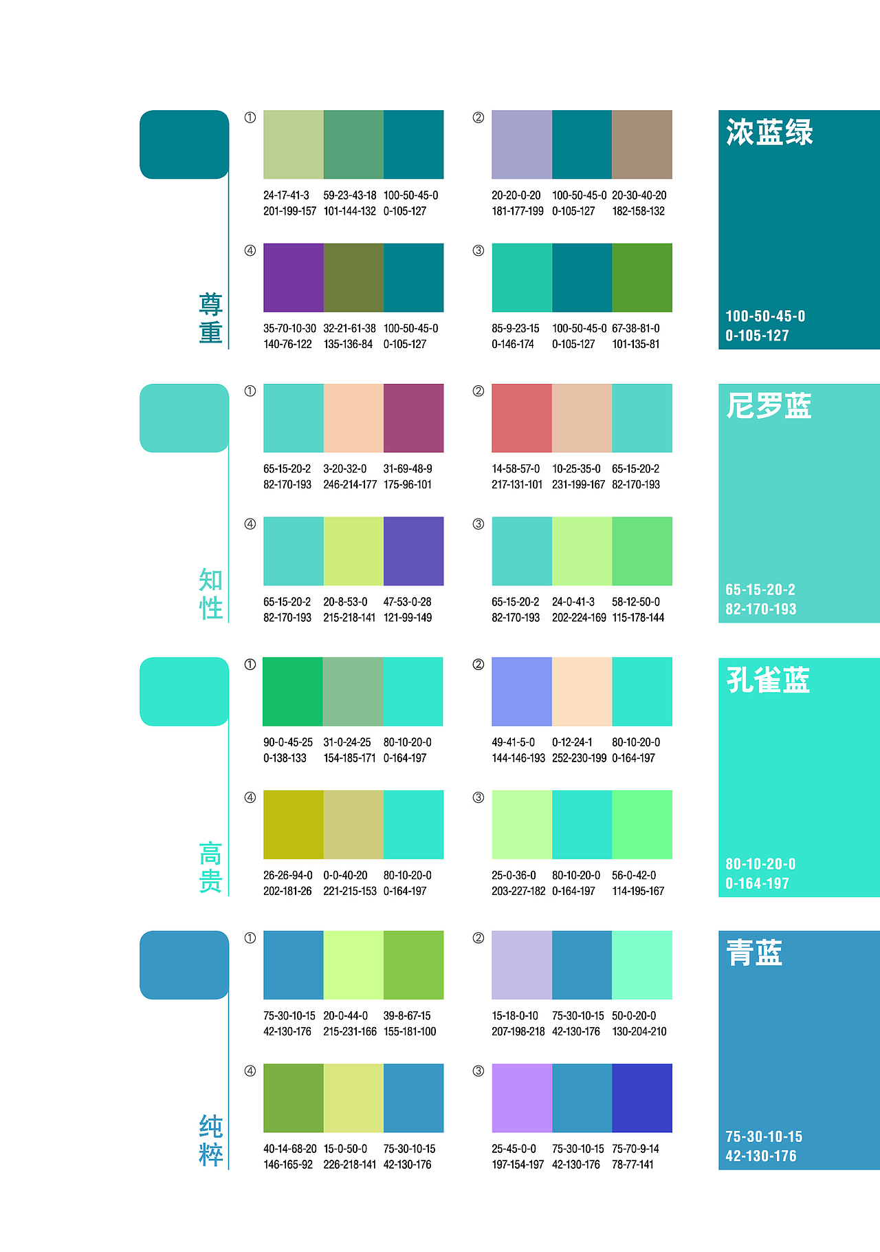 色彩搭配学习 【协调色-青】37期（图ZMTYyNTgyNjU2） - 其他平面 - 站酷设计师百口莫言原创素材 - 站酷ZCOOL