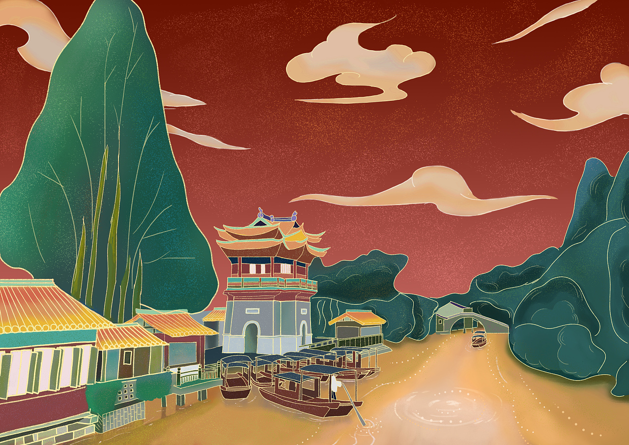 原创插画 | 乌镇 | 国潮