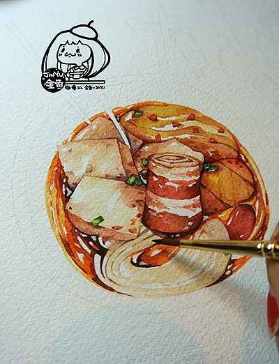 金鱼手绘美食——关东煮