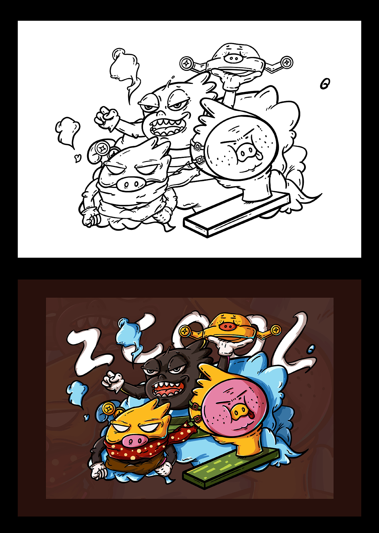 【Illustrations】愿豬年一切遂意（圖ZMTQzODA0MjMy） - 創(chuàng)作習(xí)作 - 站酷設(shè)計(jì)師一噸鯨魚(yú)又原創(chuàng)素材 - 站酷ZCOOL