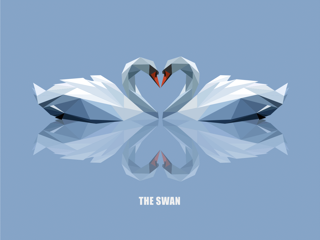 the sawn ai 绘制折纸风格天鹅,前期研究了好久,设计过程中块面的分割