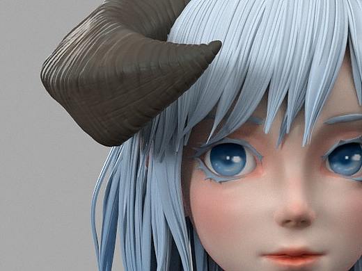羊角少女（个人主页-ZNTIyMDYwNzI=） - 人物/生物 - 站酷设计师就丧一天原创素材 - 站酷ZCOOL