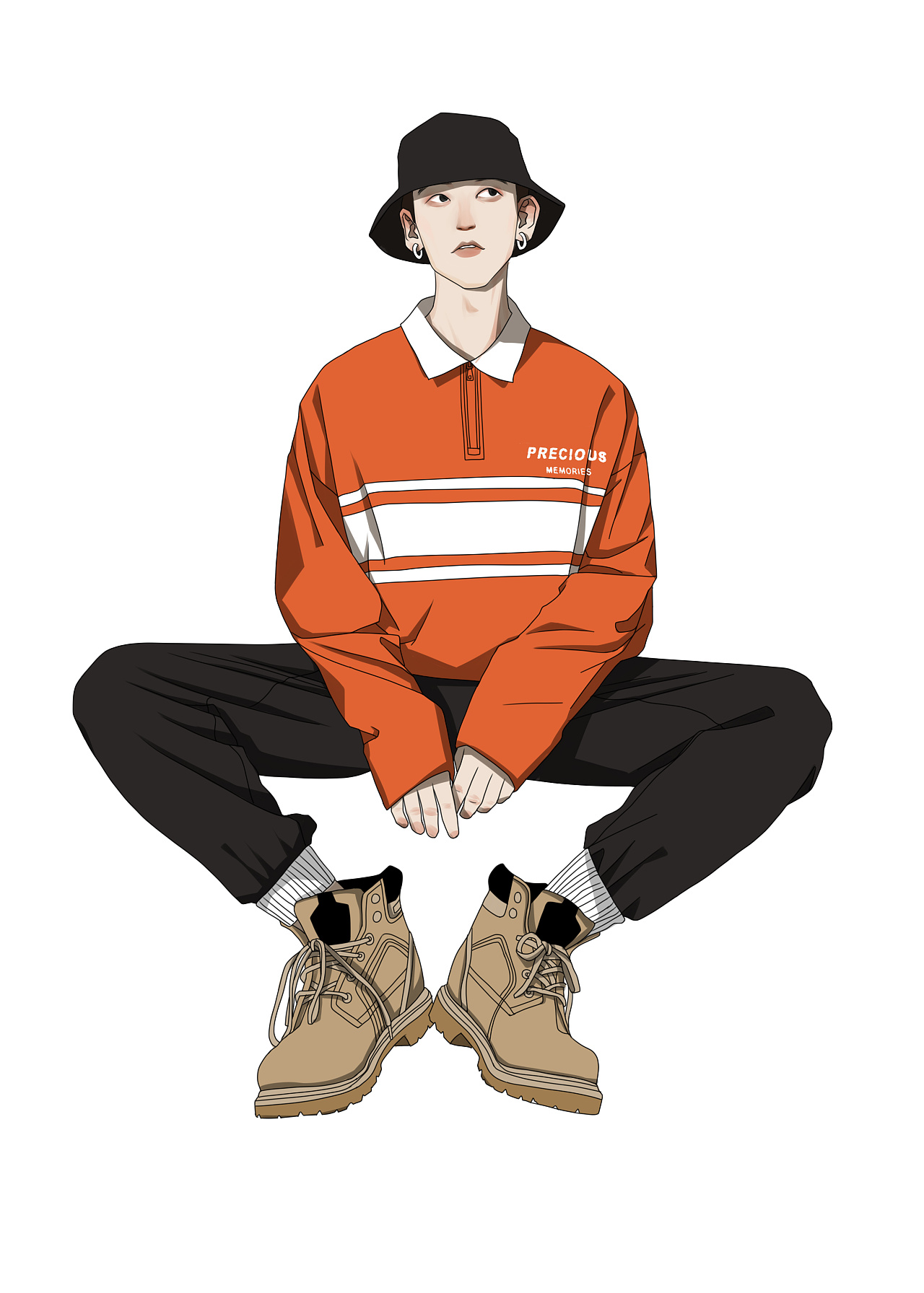 近期的一些男装插画