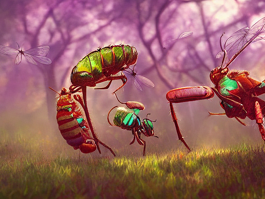 #AI创作实验室#五彩斑斓的世界里有许多古怪的昆虫