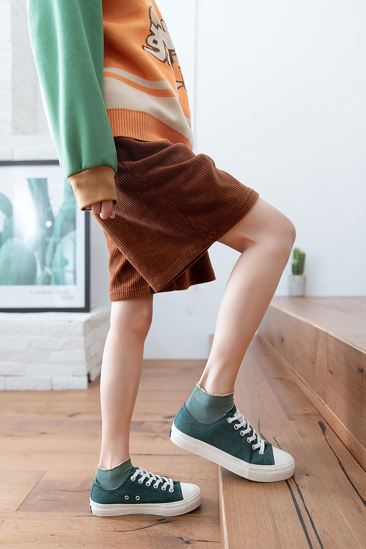 2020春夏女短袜刺绣后跟袜子可爱日系